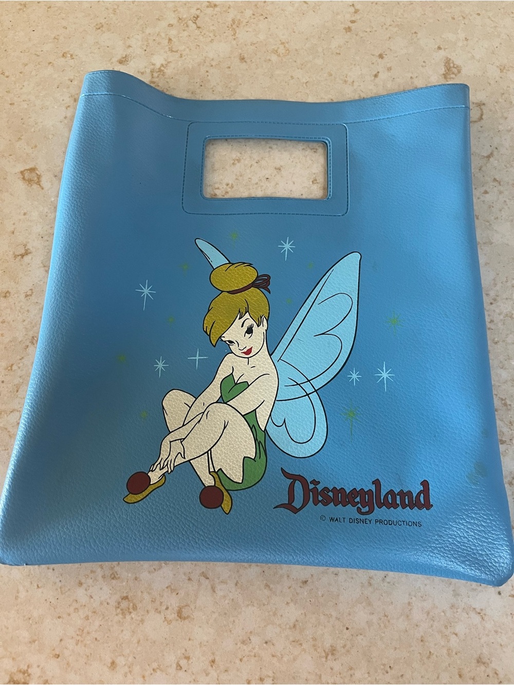 Collectible vintage Disney Disneyland Tinker Bell Blue Tote Bag